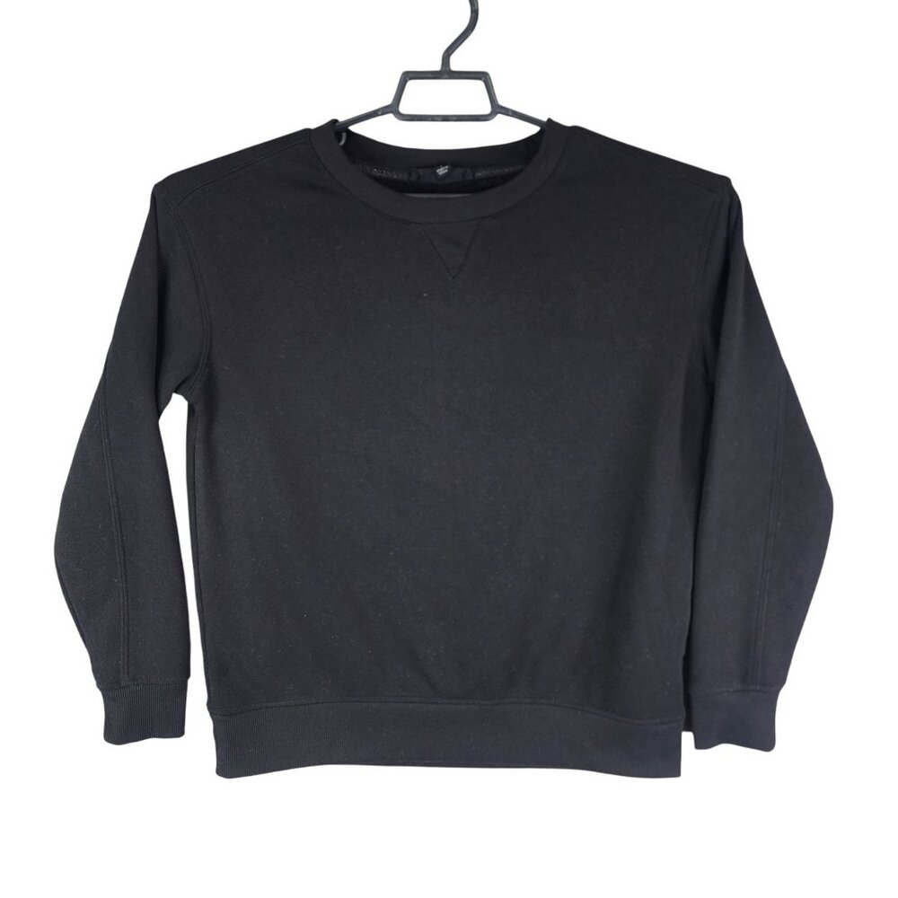 Womens Black Jane Delance Pullover Sweatshirt Crew Neck Long Sleeve Size S